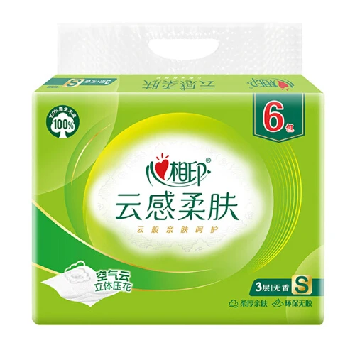 心相印 云感柔肤面巾纸 100抽*6包 S（新老包装随机）
