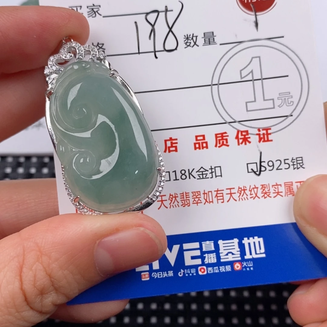 ****1翡翠银S925镶嵌颈饰