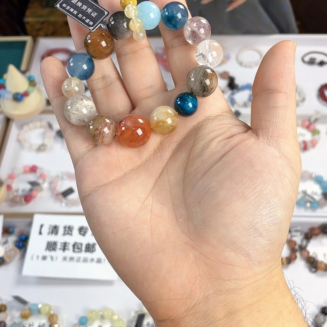 水晶手链银S925镀金镶嵌