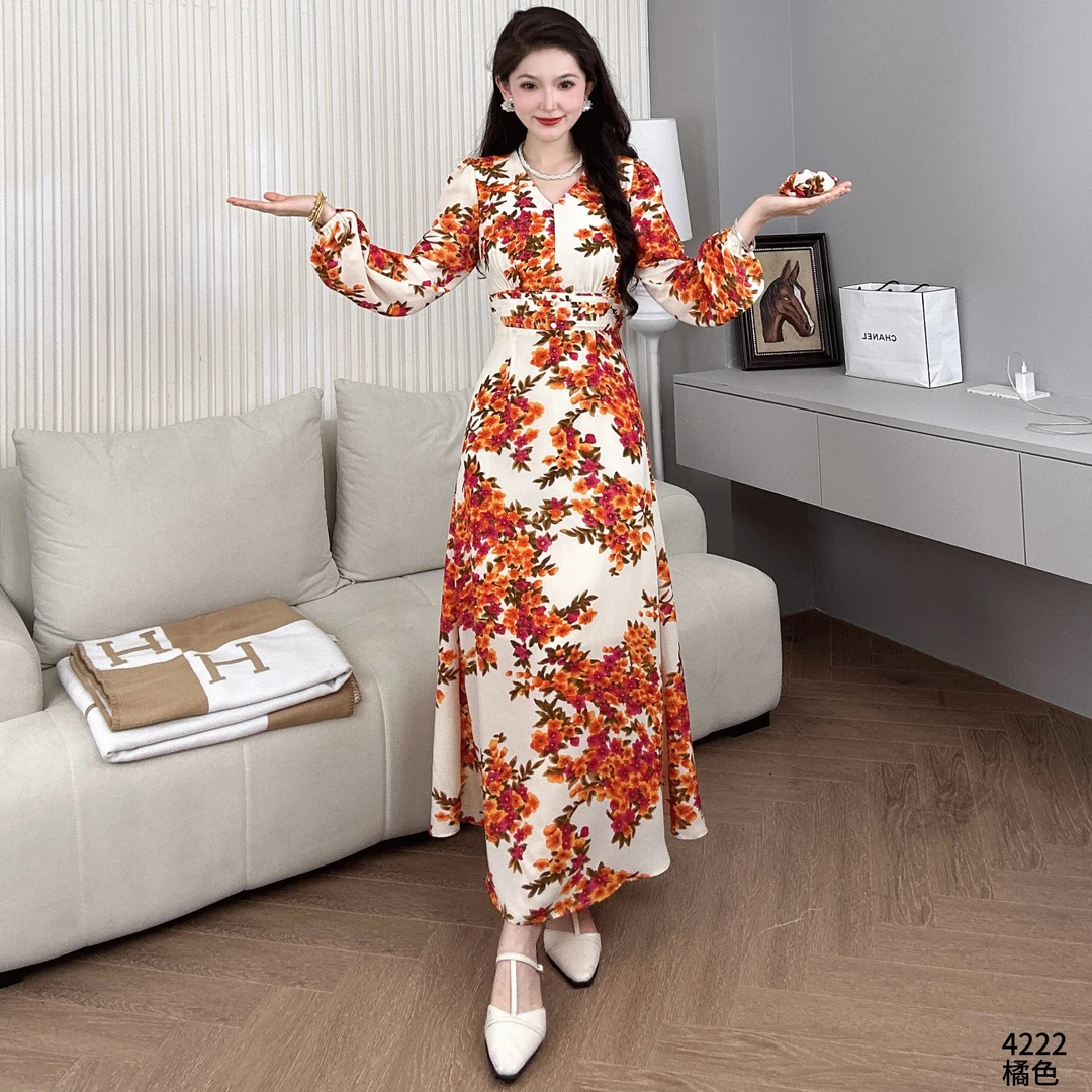 Saeda女装法式时尚带发圈连衣裙YF4222