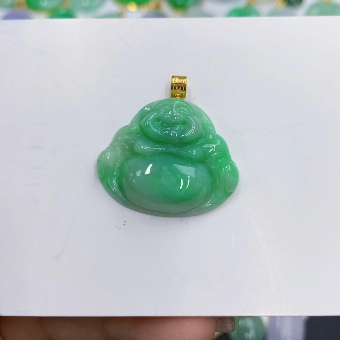 颈饰18K金镶嵌翡翠翡翠