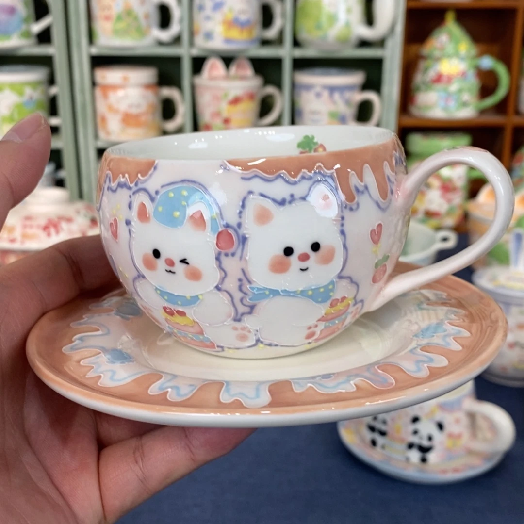 瓷片西高地咖啡杯