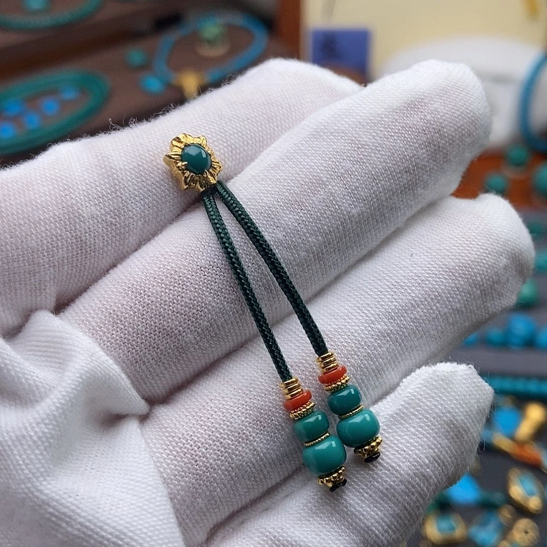 阿***信绿松石18K金镶嵌绿松石配饰