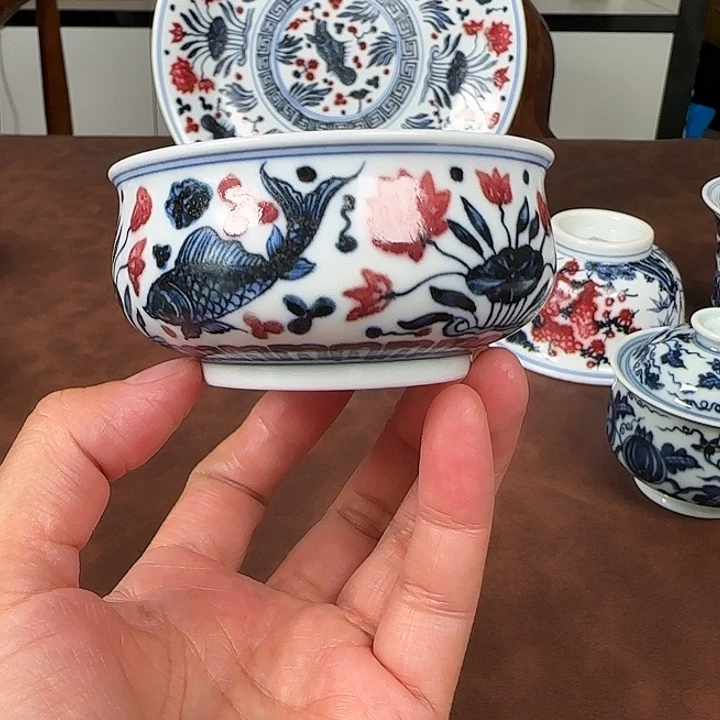 老***號微瑕手工手绘原矿釉里红120容量