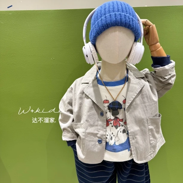 【达不溜家】25秋款儿童 韩版休闲小西装 翻领外套 1067
