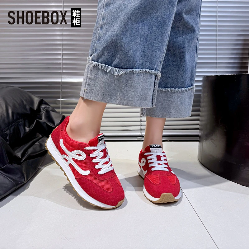 达芙妮集团旗下薄款网面阿甘鞋女2025夏新款厚底透气运动鞋老爹鞋