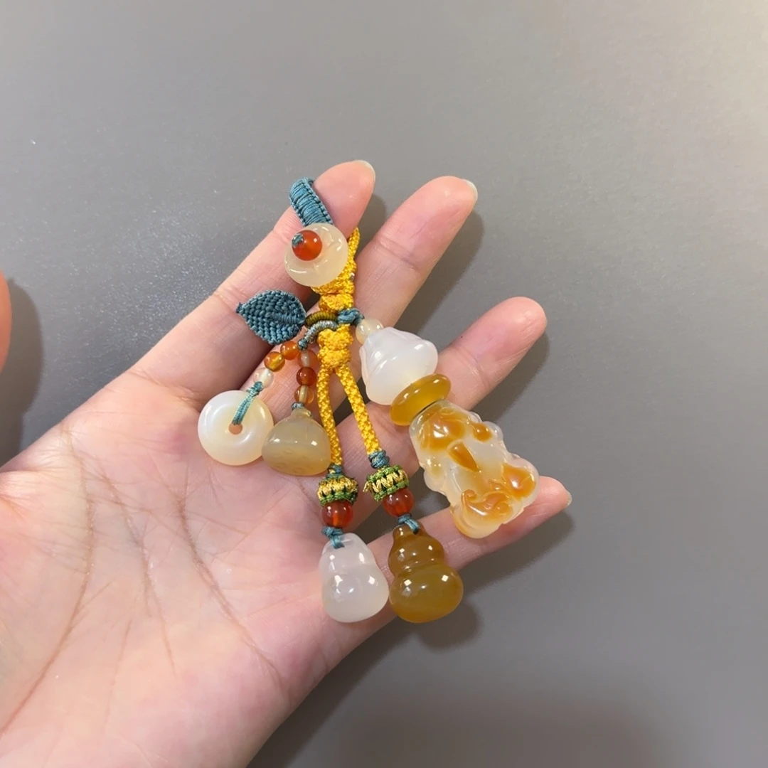 未镶嵌钥匙挂件玛瑙/玉髓