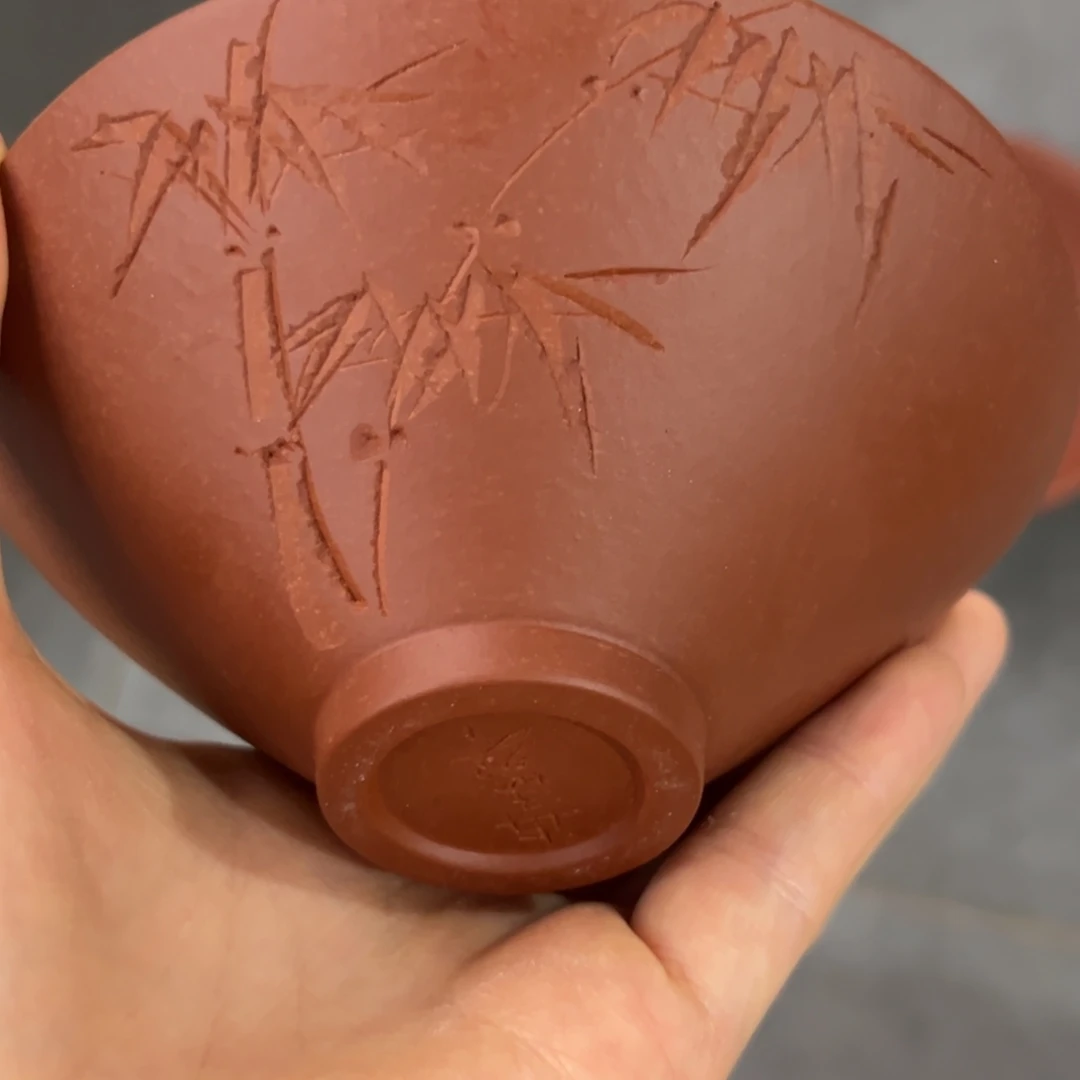 紫砂微瑕失圆不退不换竹叶