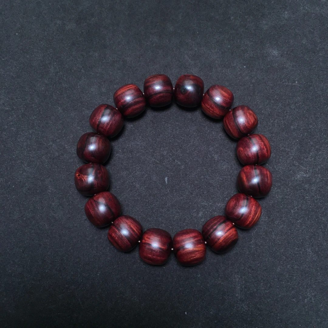 【浮生甄选】海南黄花梨油梨多彩1314老型黑线手串FS318