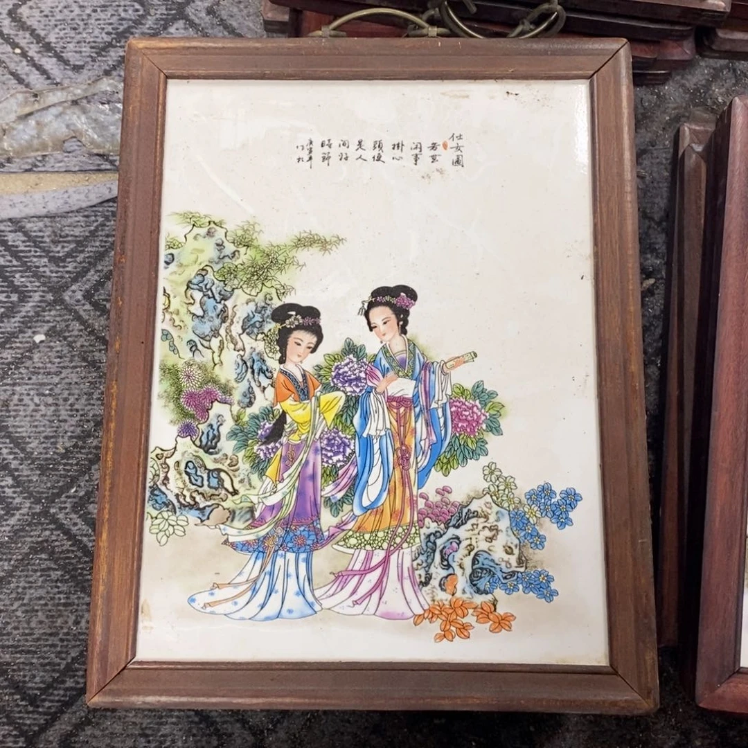 瓷片37*28 景德镇瓷板画柴窑烧制