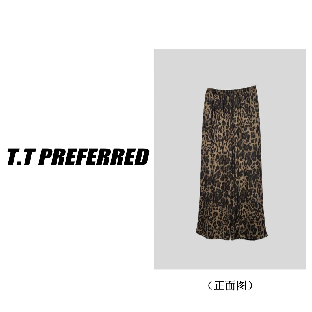 【T&T】25秋季新款时尚高腰休闲豹纹裤K-002