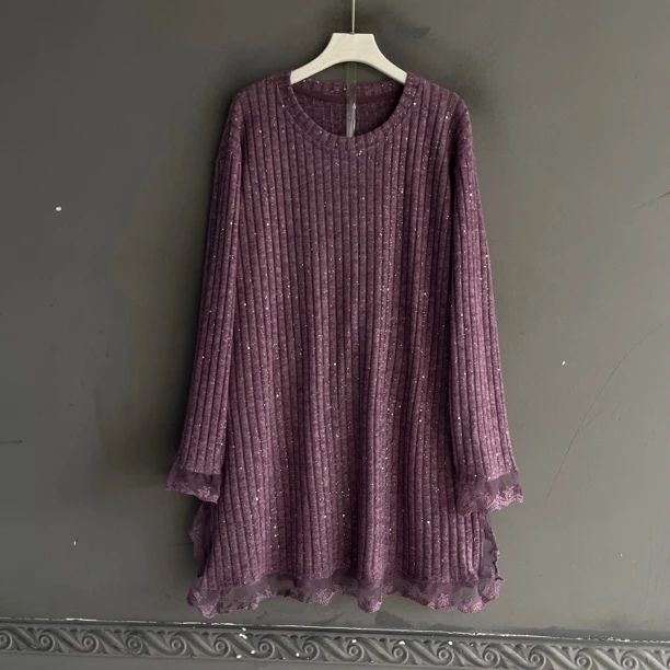 新潮风长袖拼接女长款男友风秋冬T恤百搭打底红色玫红气质宽松