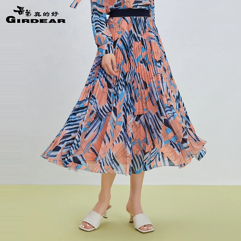 DEEP BREATH深呼吸女装新款优雅松紧腰百褶纱裙半身裙女8200060