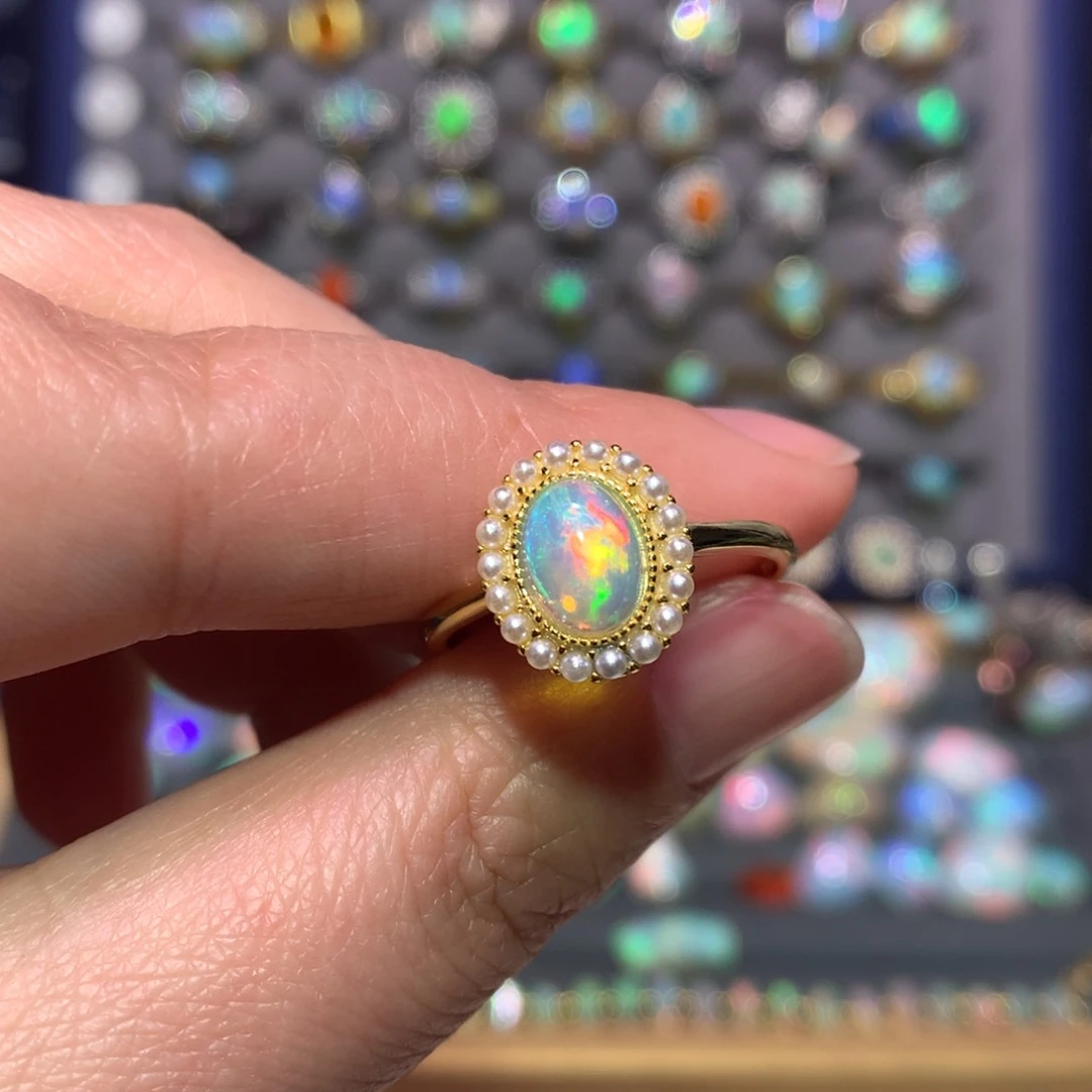 银S925镶嵌欧泊戒指款式