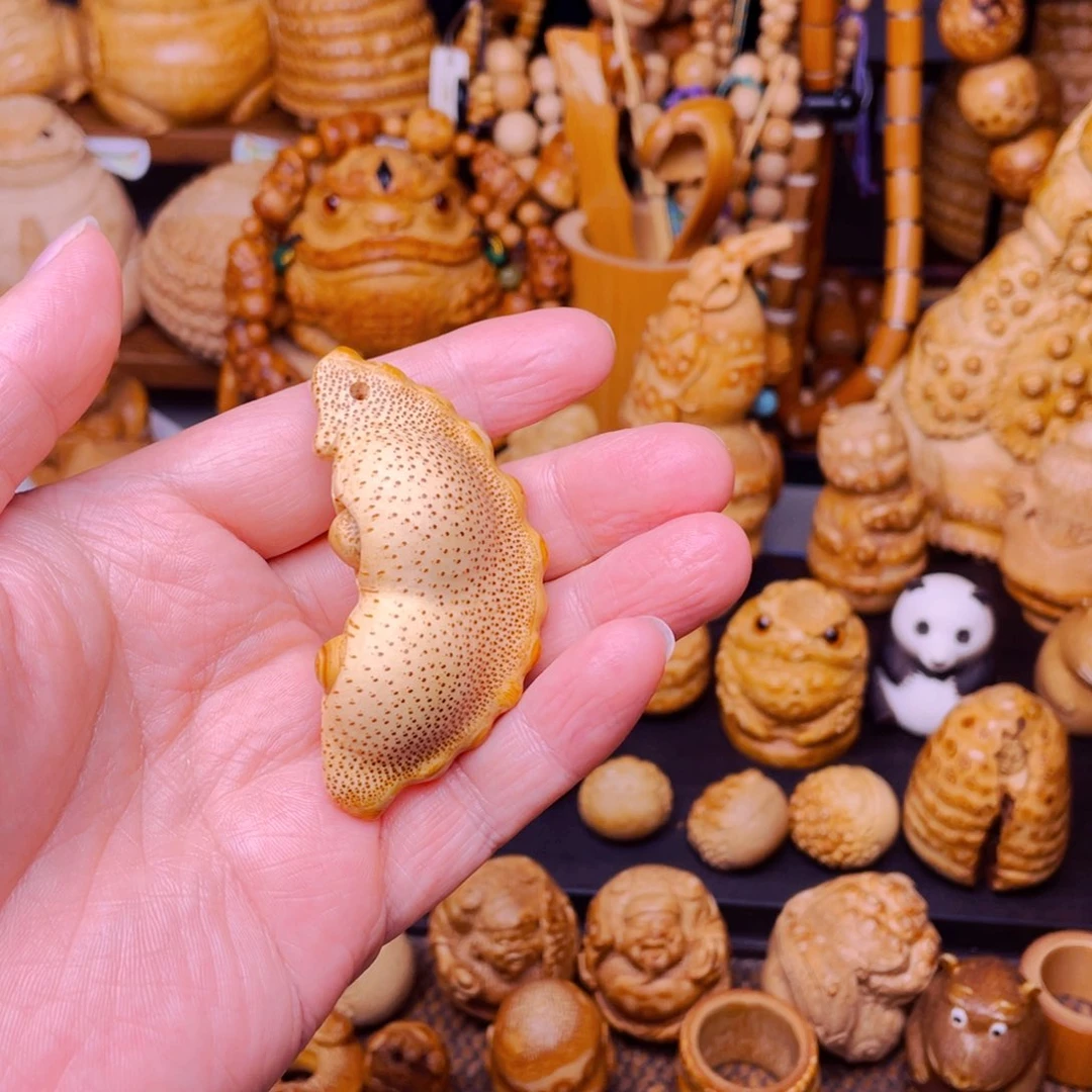 竹竹根雕豆角把玩件