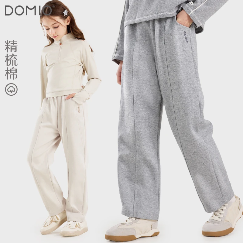 女童裤子2025新款春装儿童运动裤中大童休闲直筒裤洋气春秋阔腿裤