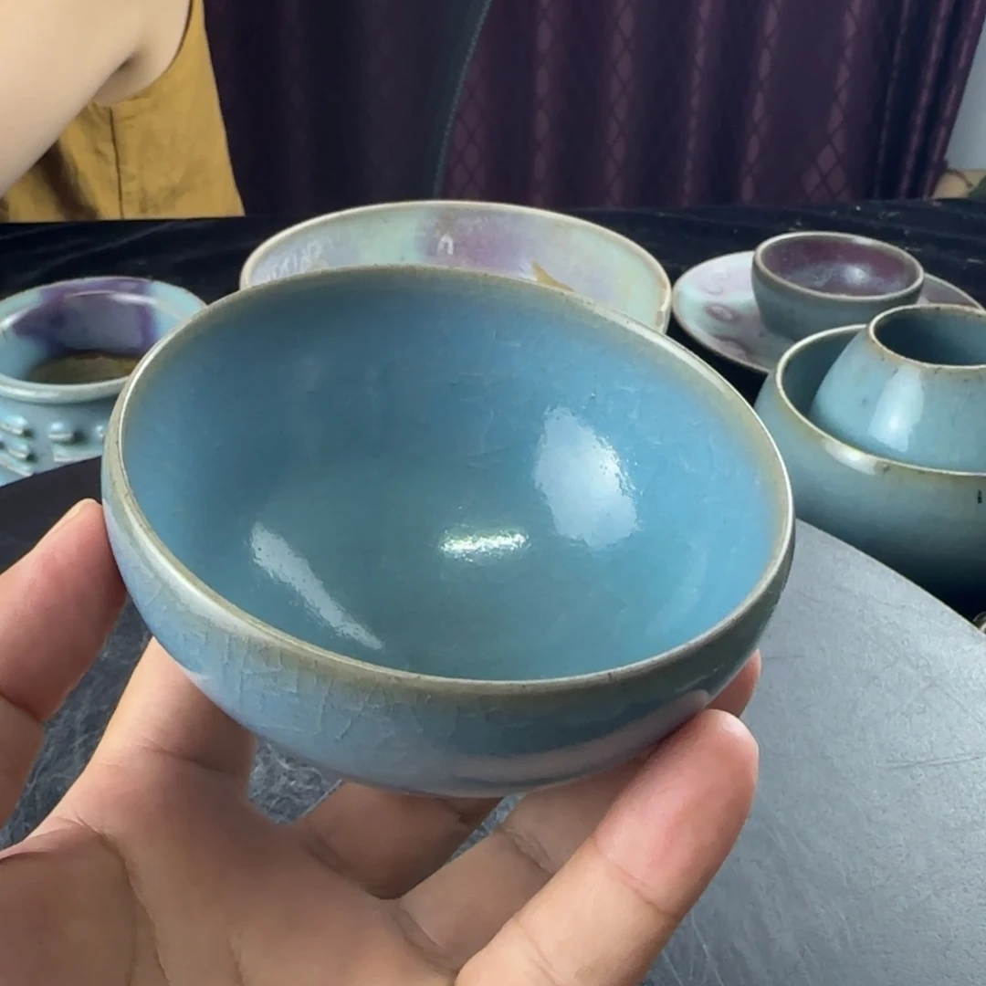 玉***夫瓷片禹州窑茶碗全品无异常