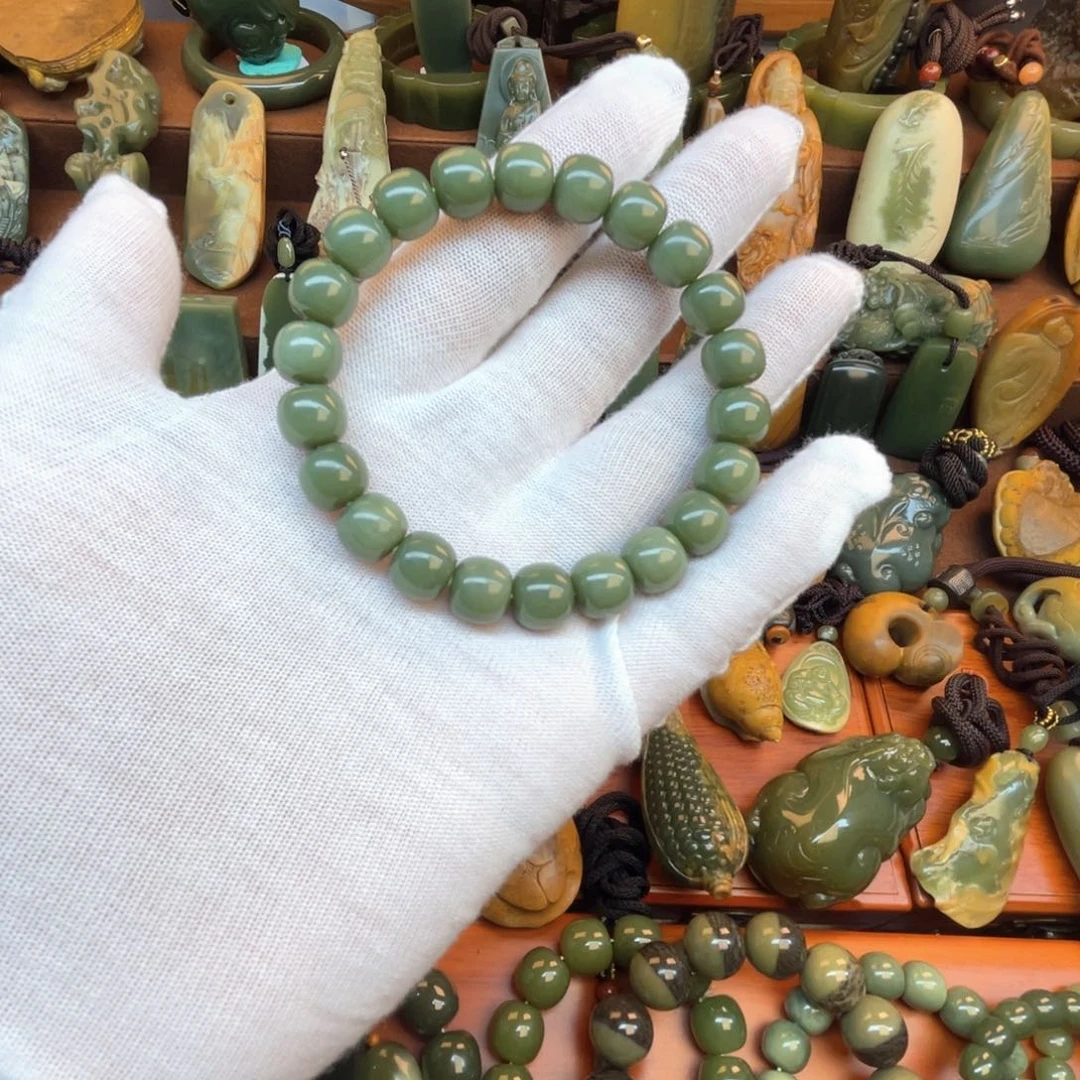 手链未镶嵌岫岩老玉（透闪石质玉）