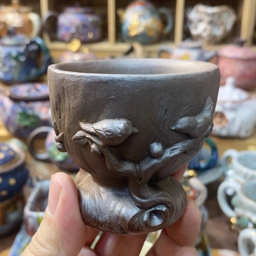 粗陶志野茶器柴烧