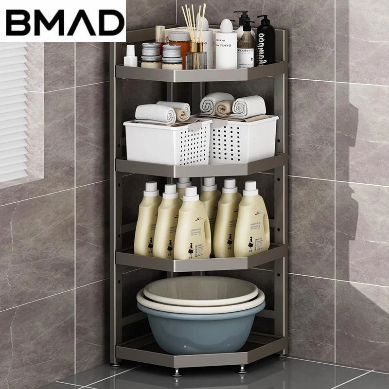 卫生间三角置物架落地多层转角置物架浴室洗手间墙角收纳三脚架子