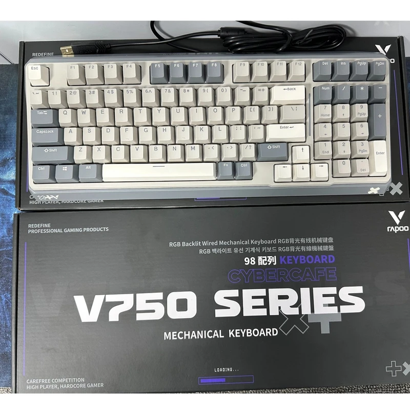 准新品 品牌 准新品  V750pro有线机械键盘游戏办公通用98键RGB灯