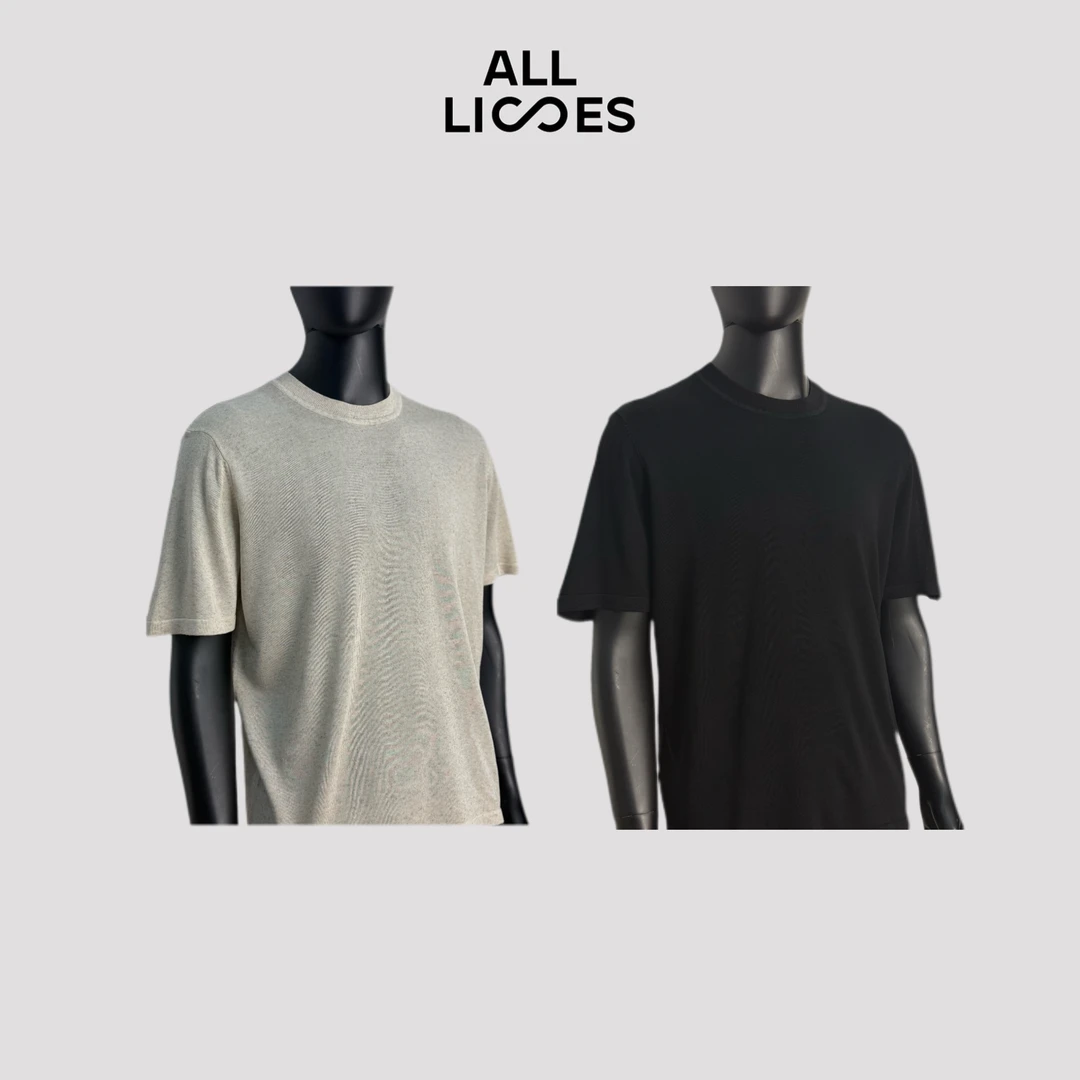 【纹麻】私享高奢薄款斑驳原麻编织螺纹针织短袖 N-6006