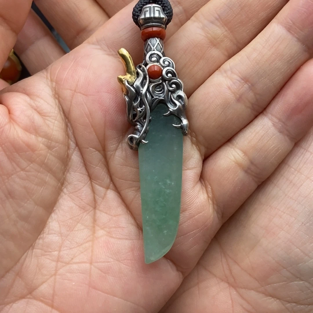 翡翠银S925镶嵌颈饰S925银翡翠饰品