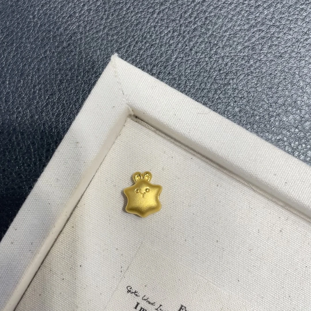 足金999星星兔DIY配件时尚简约气质百搭