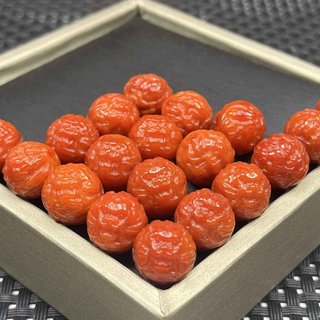 龙珠13mm 雕刻雕刻珠满色文玩配饰玛瑙单珠/手链手串配饰