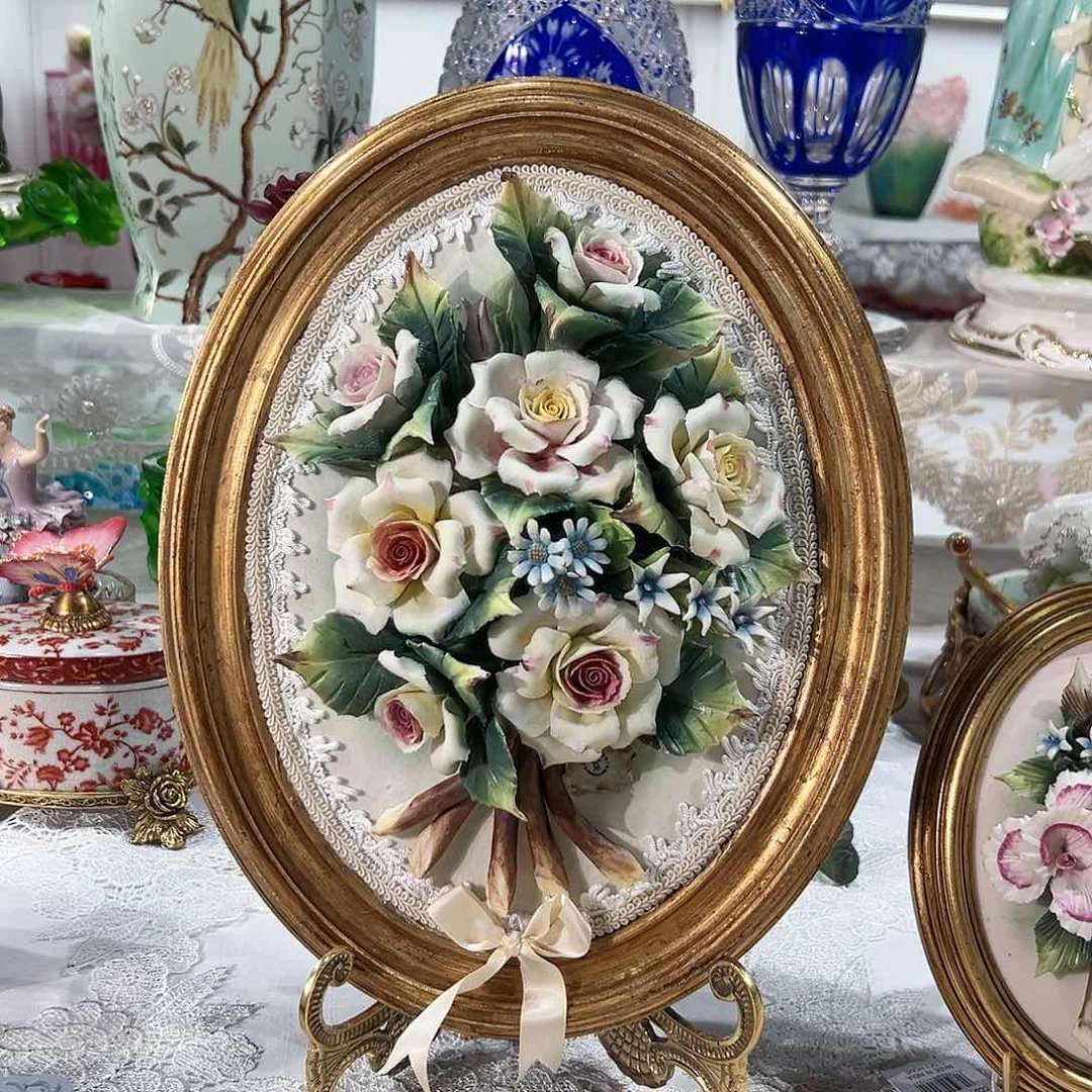 陶瓷意大利陶瓷花挂画赏盘