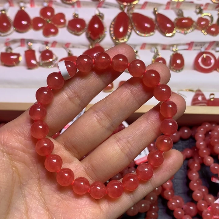 菱锰矿（红纹石）未镶嵌手绳8mm