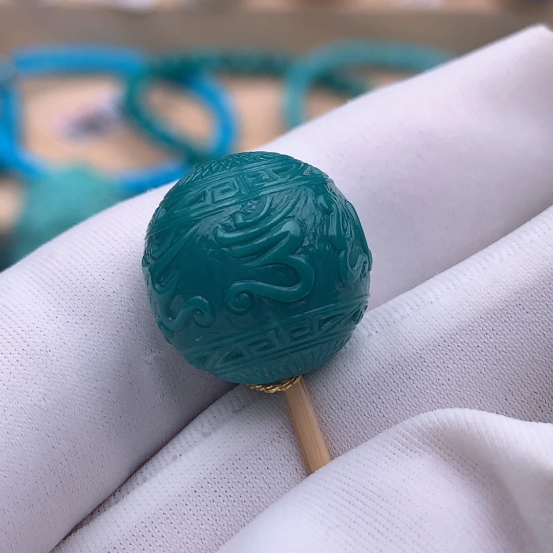 未镶嵌绿松石珠宝奇石15+mm