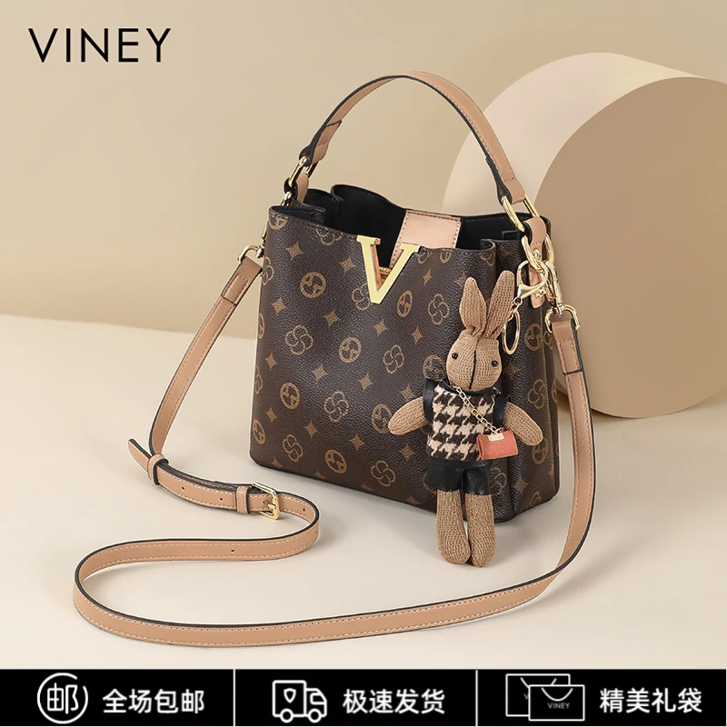 Viney包包女包2025款手提包通勤斜挎水桶包生日礼物送女友送老婆