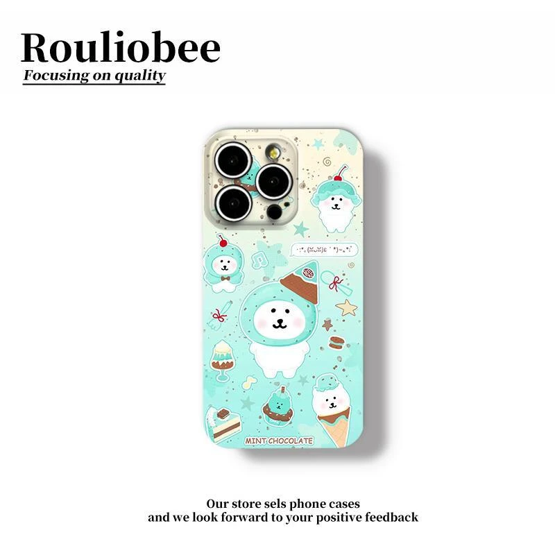 欧克里里冰淇淋自嘲熊苹果16promax手机壳华为P70vivo小米15oppo