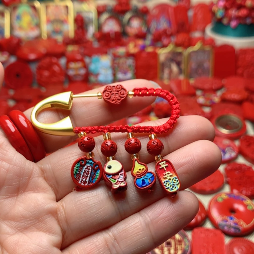 天然辰砂工艺品朱砂别针