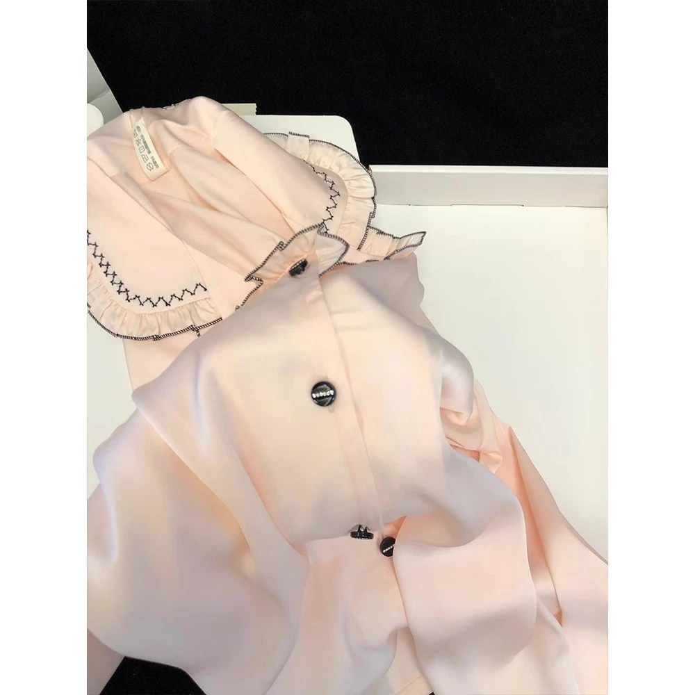 【小香风甜美】高级感花边冰丝绸睡衣女2025夏季款家居服套装可外穿