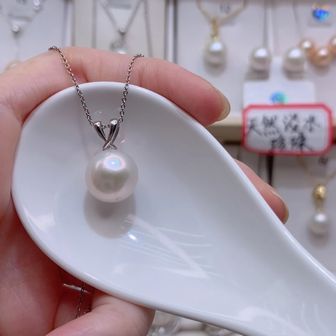 淡水珍珠颈饰银S925镶嵌12+A