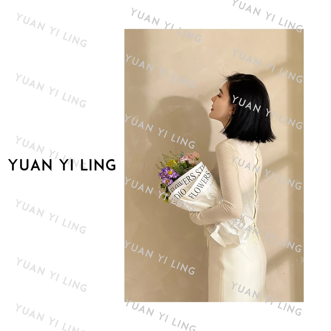 【白山茶】25秋季圆领拼接蕾丝百搭长袖上衣