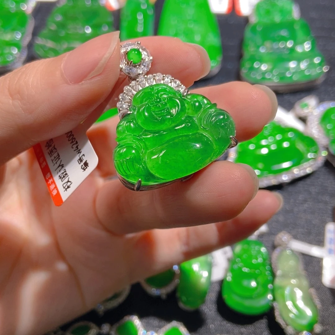 翡翠银S925镶嵌吊坠(不含链)