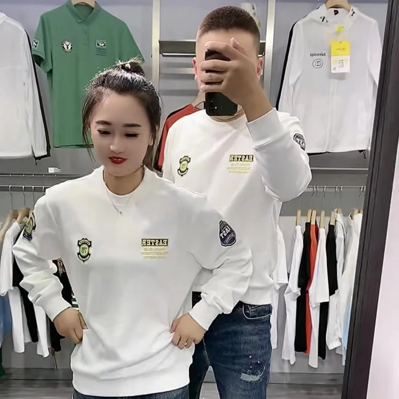 2025秋冬潮流男士卫衣加厚加绒情侣上衣百搭休闲潮牌长袖男体恤衫