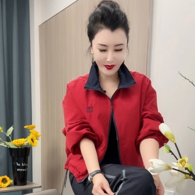 8610双面夹克-欧货时尚立领拉链宽松显瘦双面休闲夹克