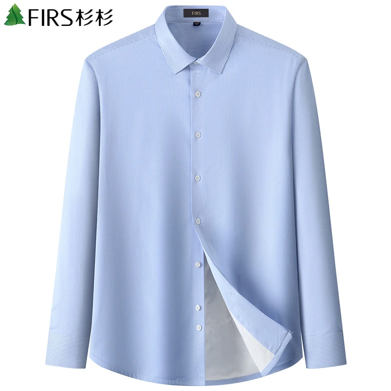 杉杉2025秋冬季加绒加厚保暖长袖衬衫高档三防商务正装易打理衬衣