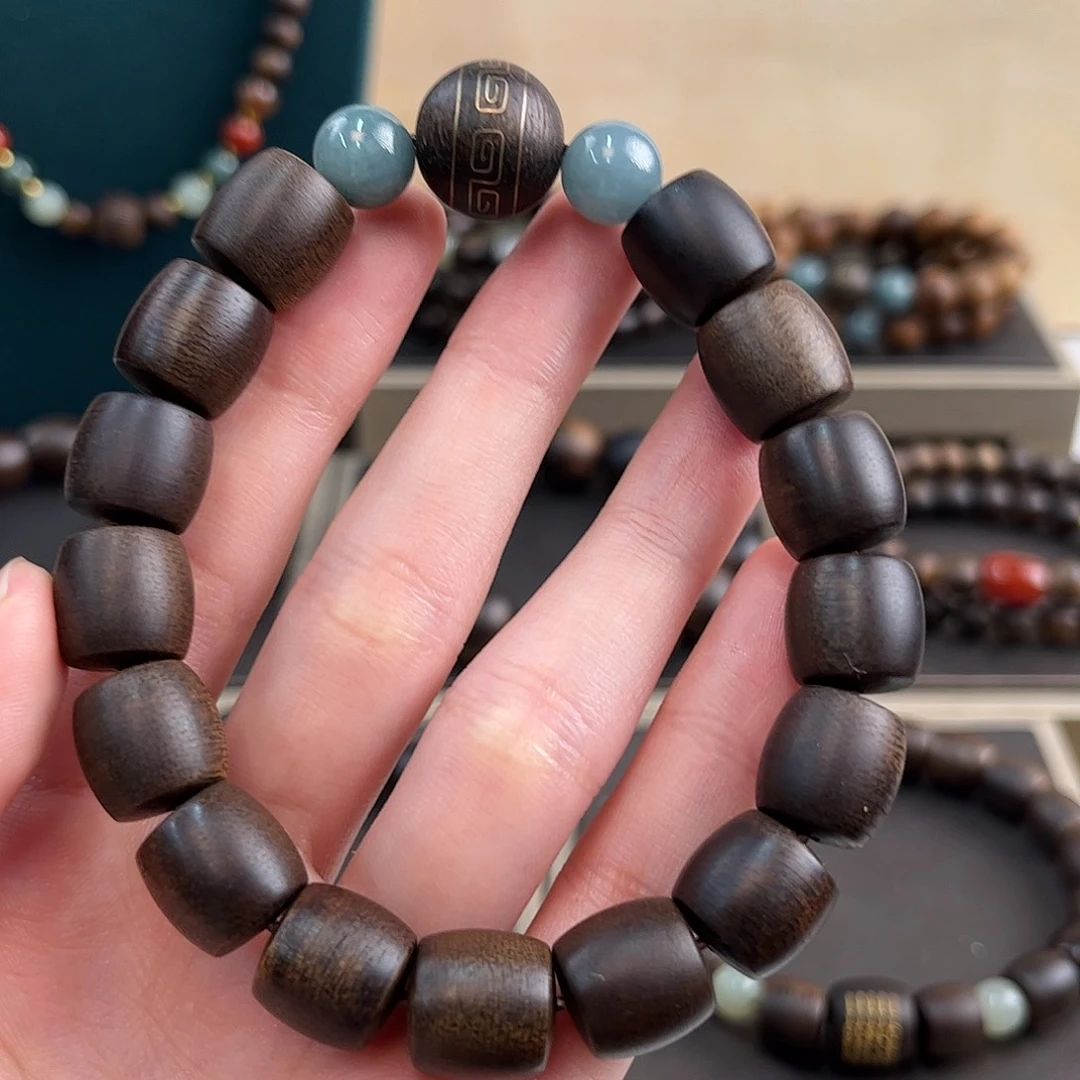 手串沉香12mm越南芽庄玉化白奇楠沉水