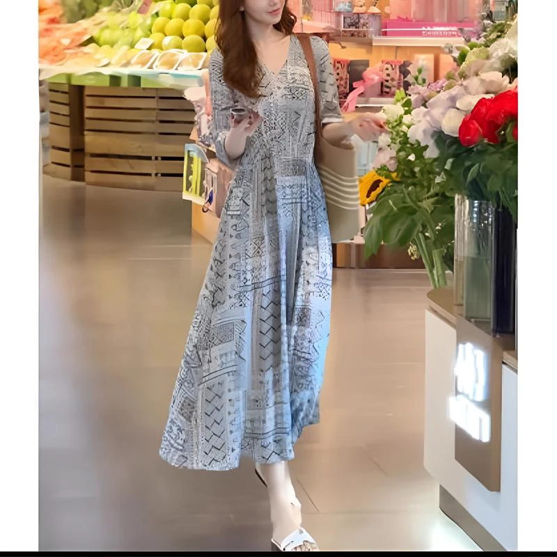 逸苞xiyy高端蓝色法式连衣裙女早秋2025新款时尚洋气高级轻奢气质