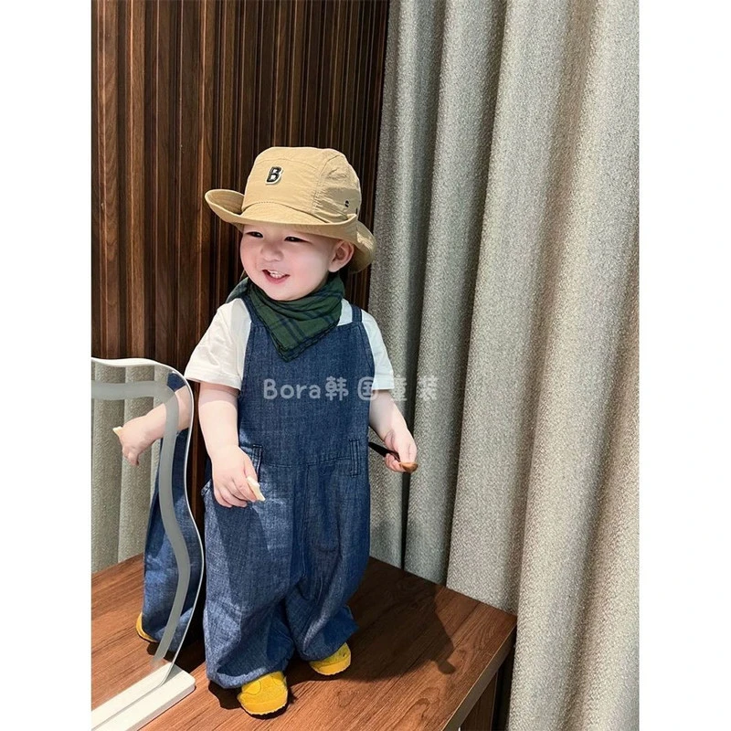 男童裤子儿童夏装2025新款今年流行爆款背带裤女宝宝超好看牛仔裤