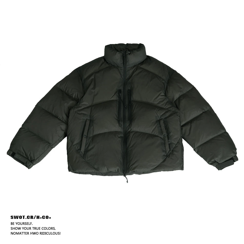 SWOT.CR/日系简约新国标90白鸭绒立领高充绒量加厚宽松羽绒服