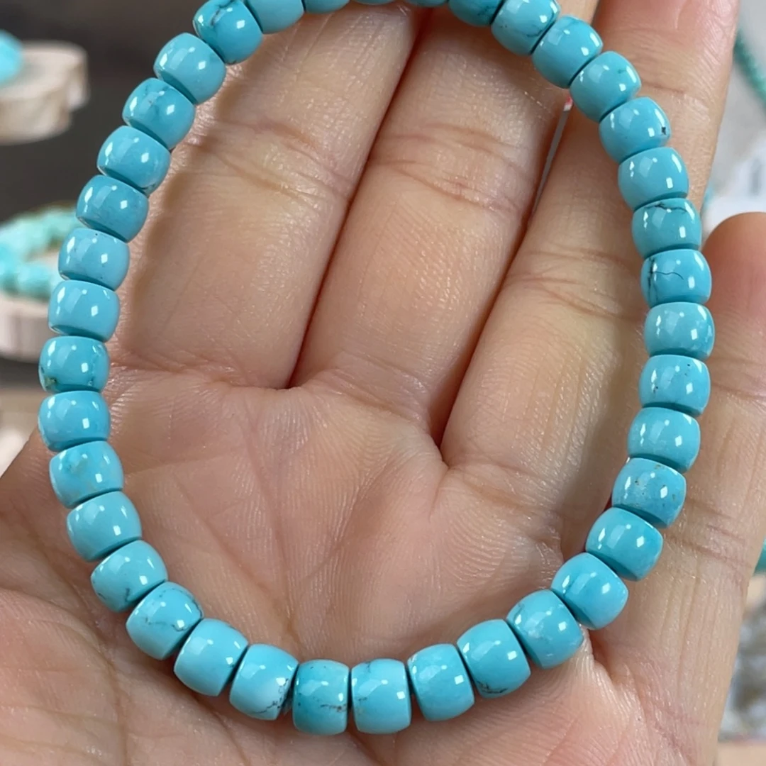 绿松石未镶嵌套链6.5高瓷直切