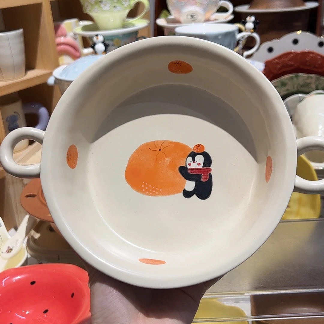 景德镇企鹅双耳碗