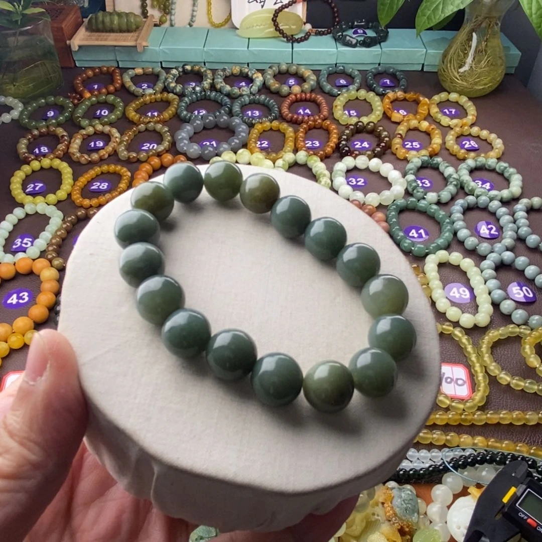 蛇纹石玉手串未镶嵌鑫*和