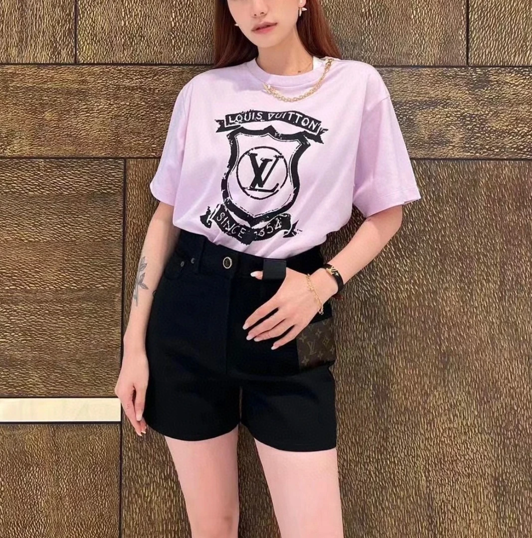 99新 LouisVuitton/路易威登 七夕限定链条印花短袖 M码 D17925